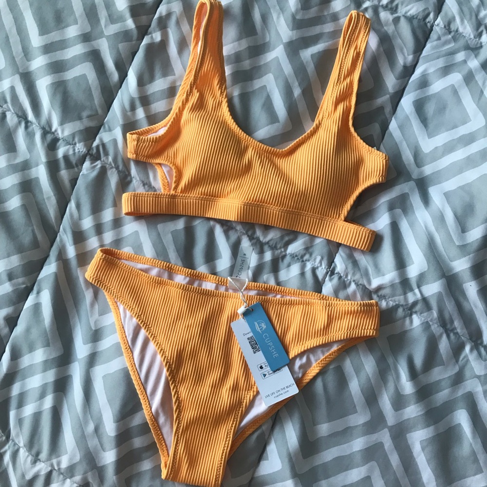 NWT cupshe M Yellow Bikini